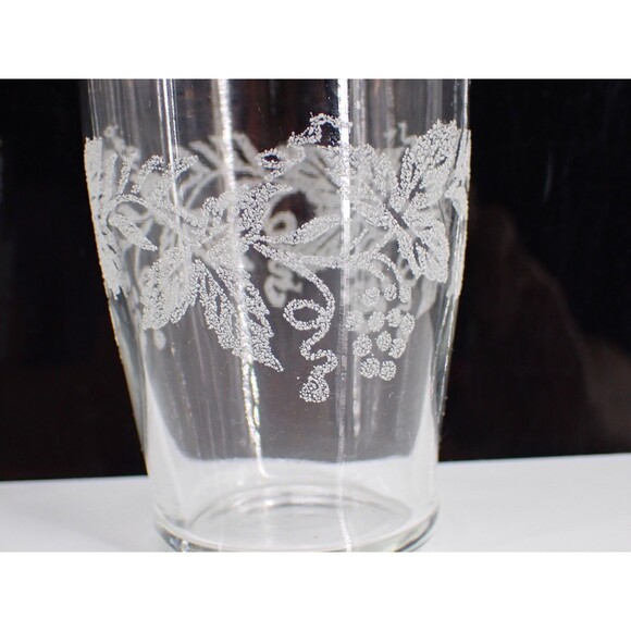 Bartlett Collins VTG Frosted Grape Vine 14K Gold Trim 5 OZ Grappa Glass set of 4 - Picture 8 of 11